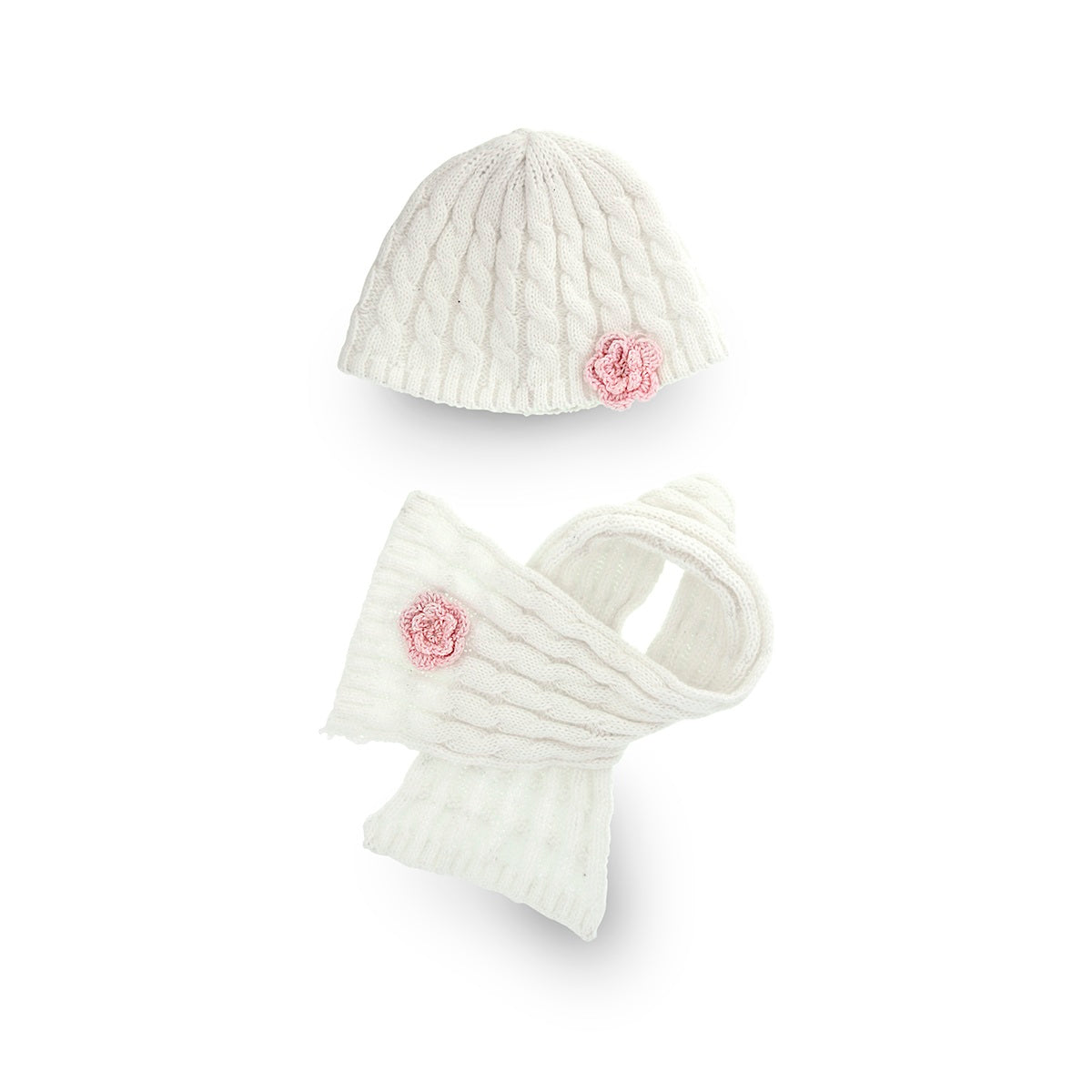 Pink Rose lue og skjerf